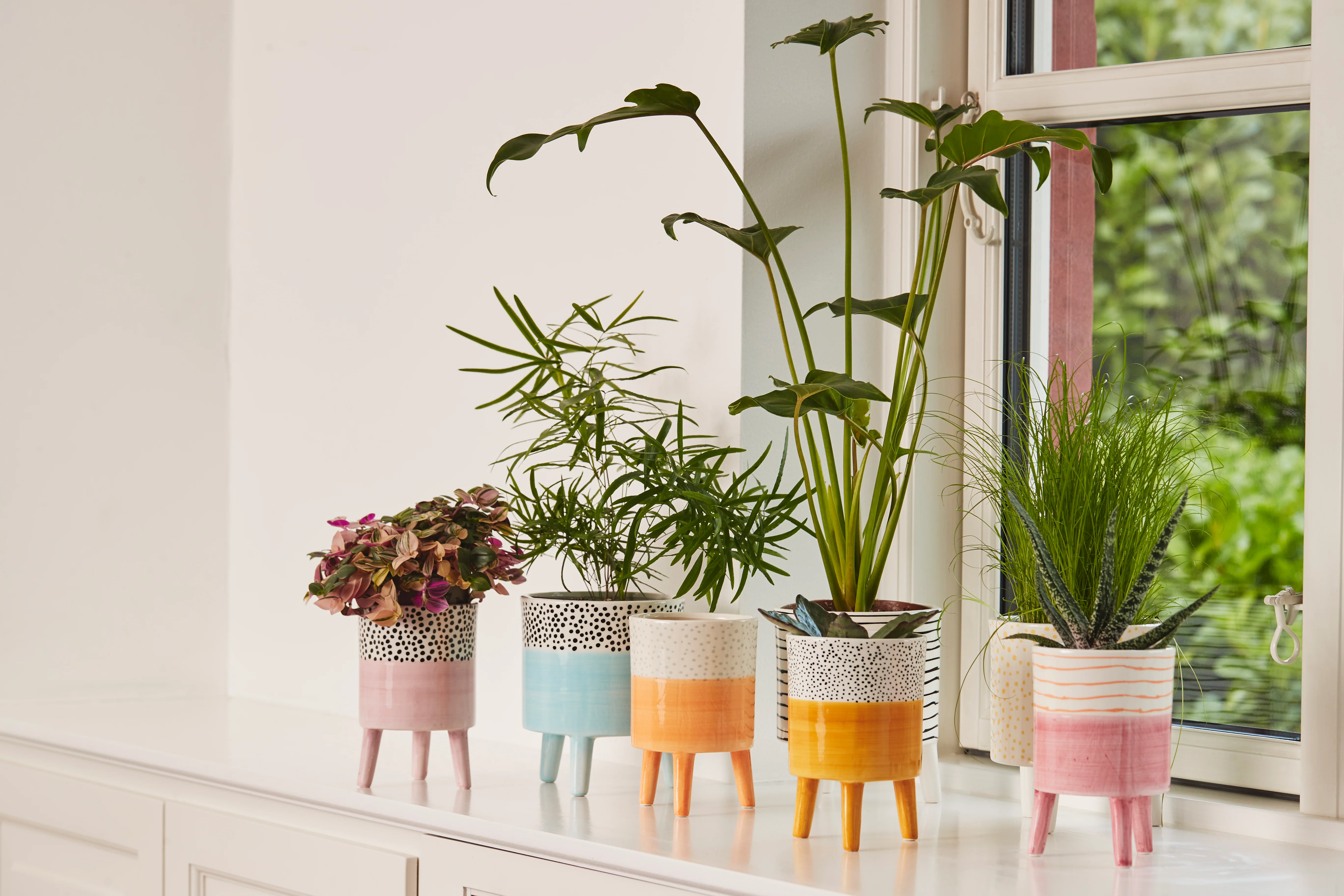 Bahne Ceramic Planter Orange Stripes - Image 4