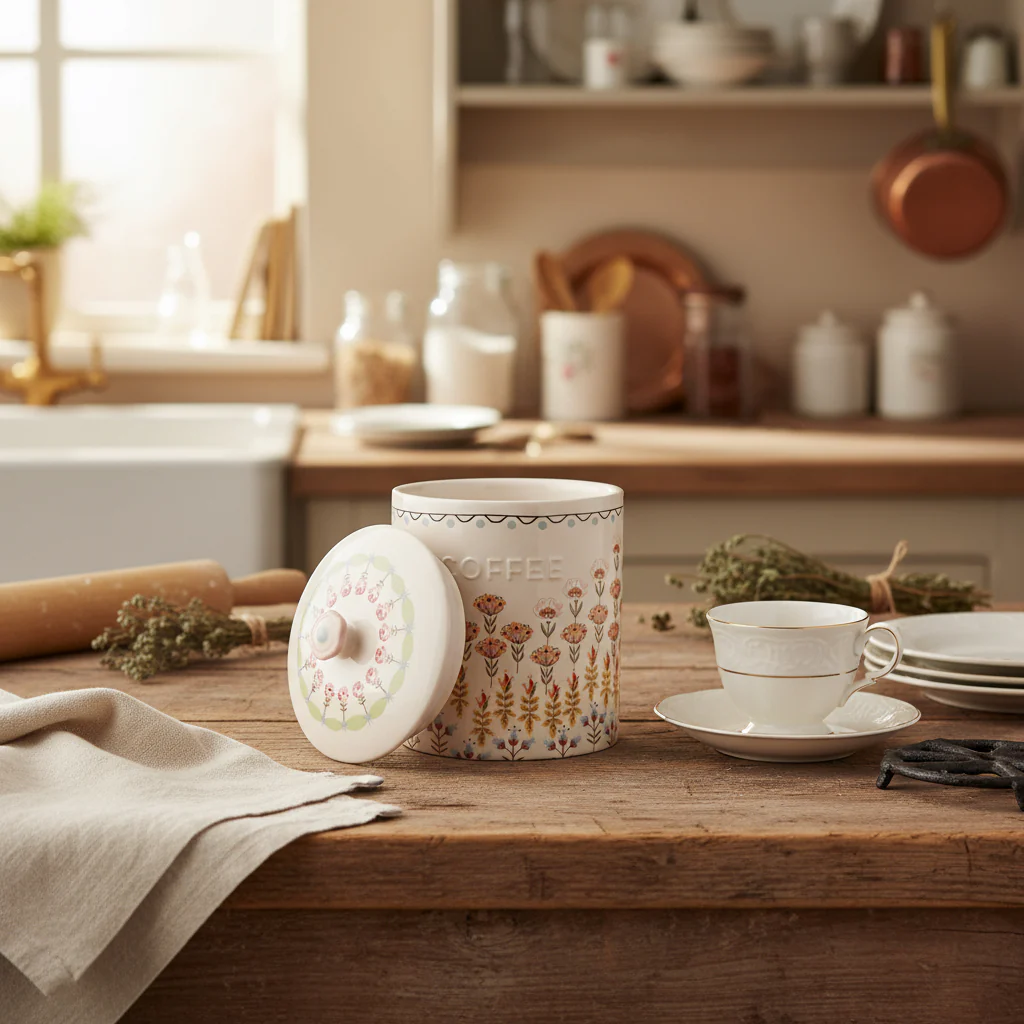 Cath Kidston Painted Table Ceramic Coffee Storage Jar - Image 4