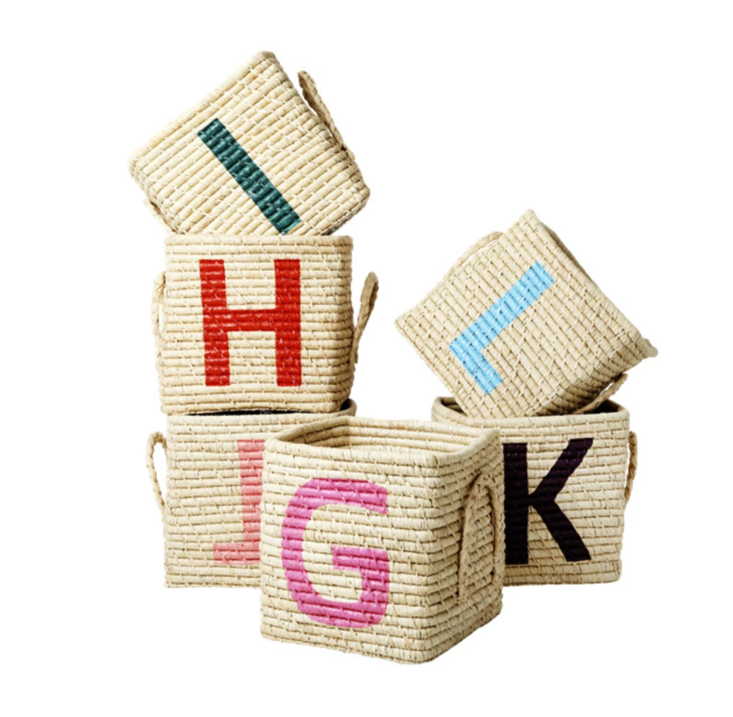 Rice Raffia Alphabets Basket - Image 27